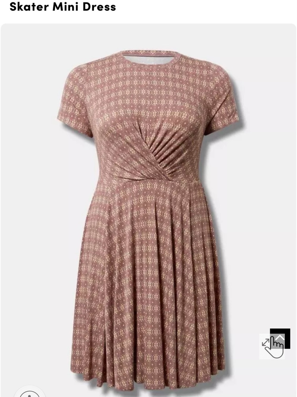 Torrid Skater Mini Dress in Mauve Pink Pattern